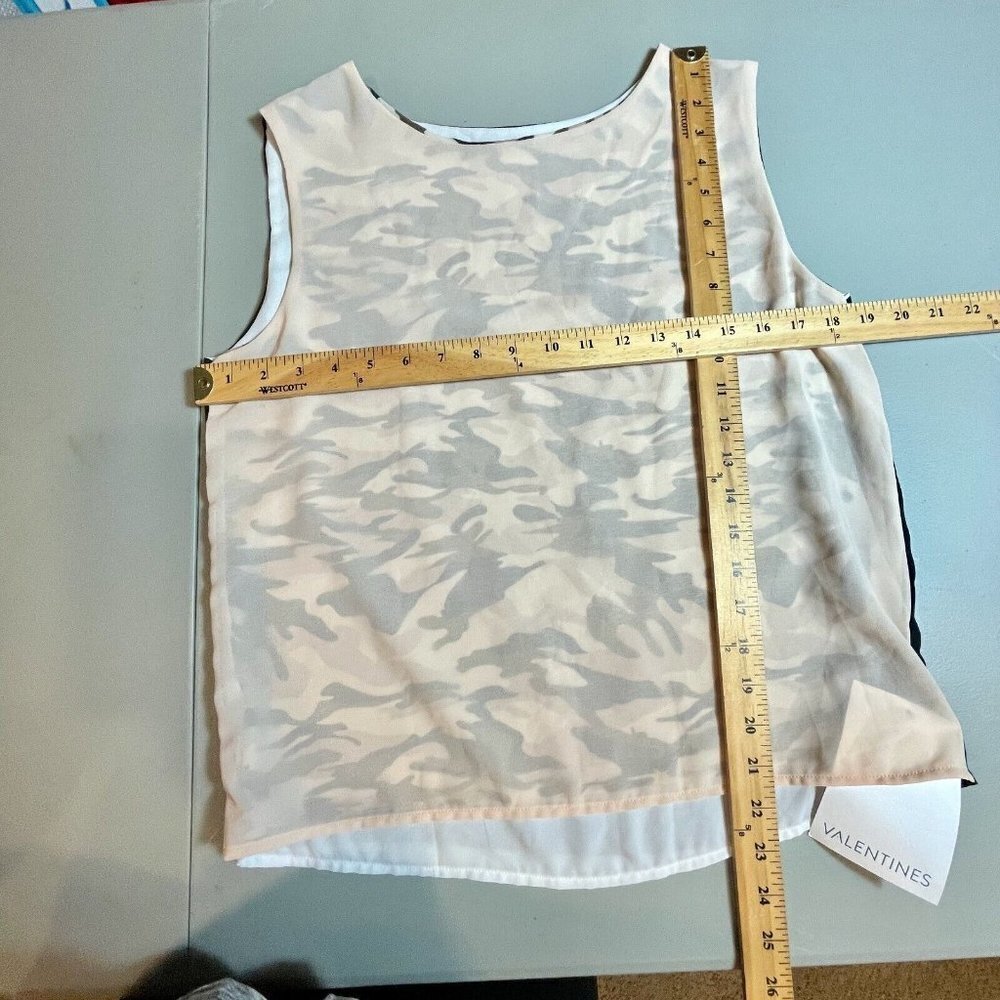 Loyd/Ford Reversible Camo Tank Top Womens Size 4 Black Pink‎ Silk Sleeveless NEW - Picture 9 of 9
